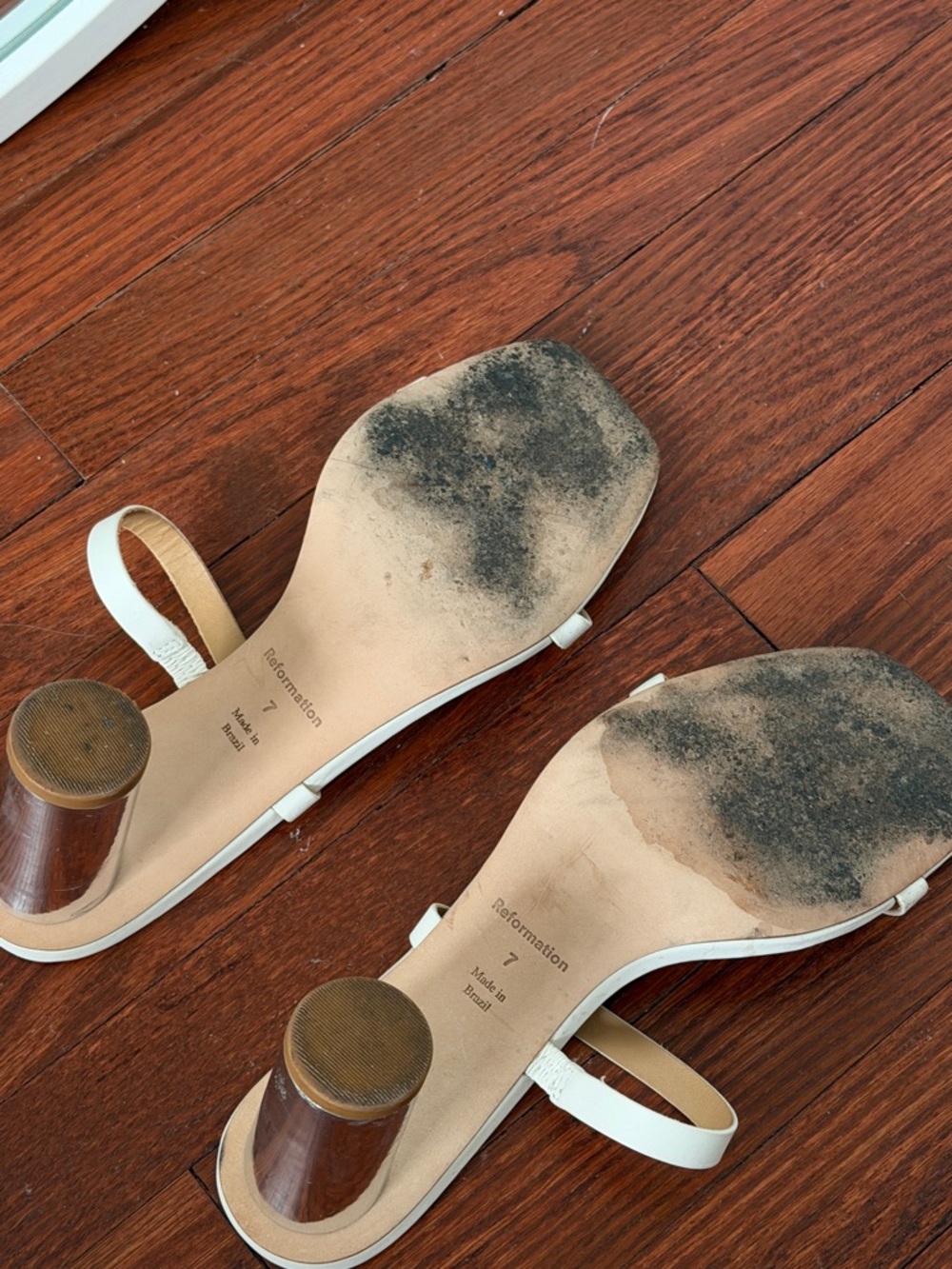 Reformation Cream Double-Strap Block Heel Sandals - Picture 2 of 3